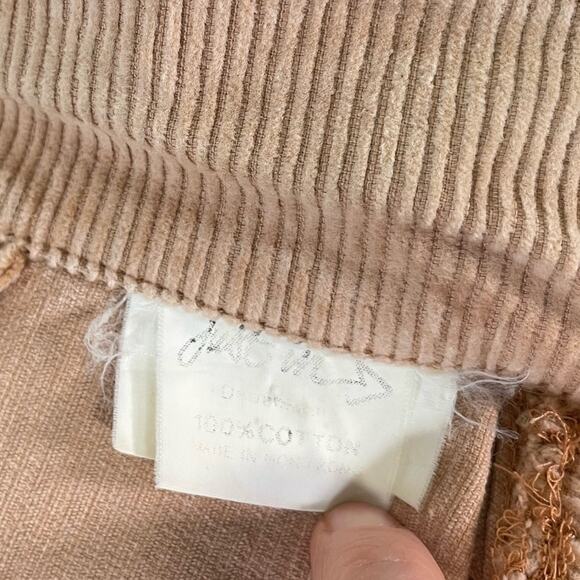 Vintage 90s Just In Tan Corduroy Button-Down Sleeveless Cotton Boho Jacket Vest - Picture 8 of 9